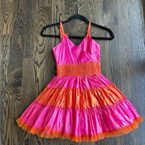 Vibrant Pink and Orange Dress